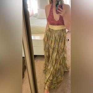 Boho Maxi Dress Earth Tones
